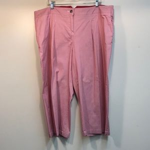 Avenue Stretch Womens Capri Pants Red White Stripe